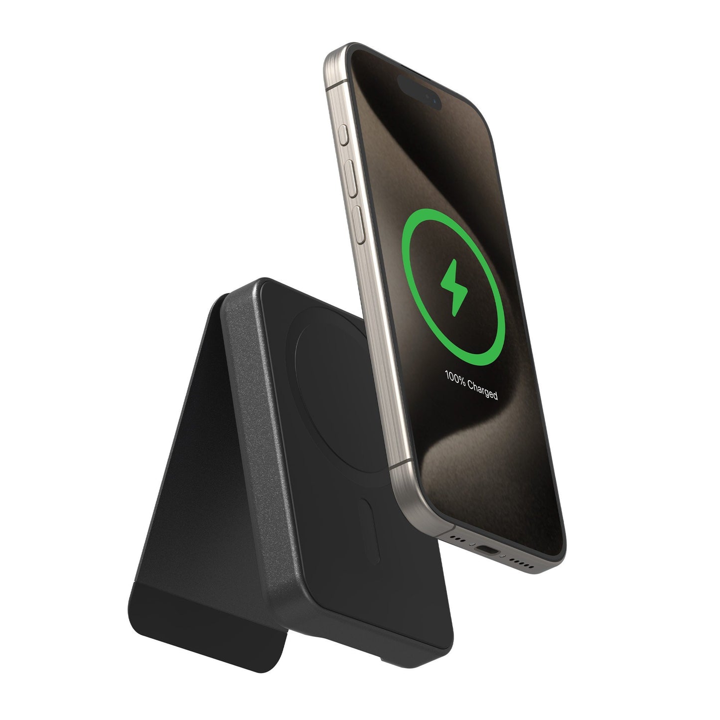 mophie universal battery snap+ 5k Qi2 powerstation mini stand - black