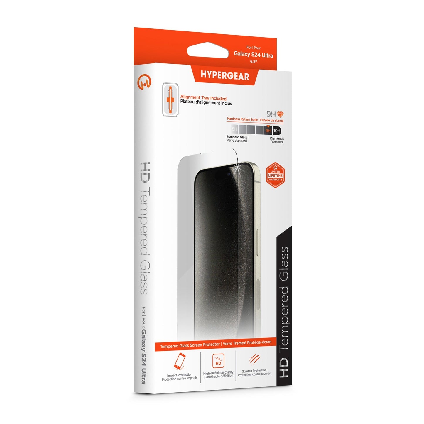 Samsung Galaxy S24 Ultra 5G HyperGear Tempered Glass Screen Protector w/Installation Applicator Tray