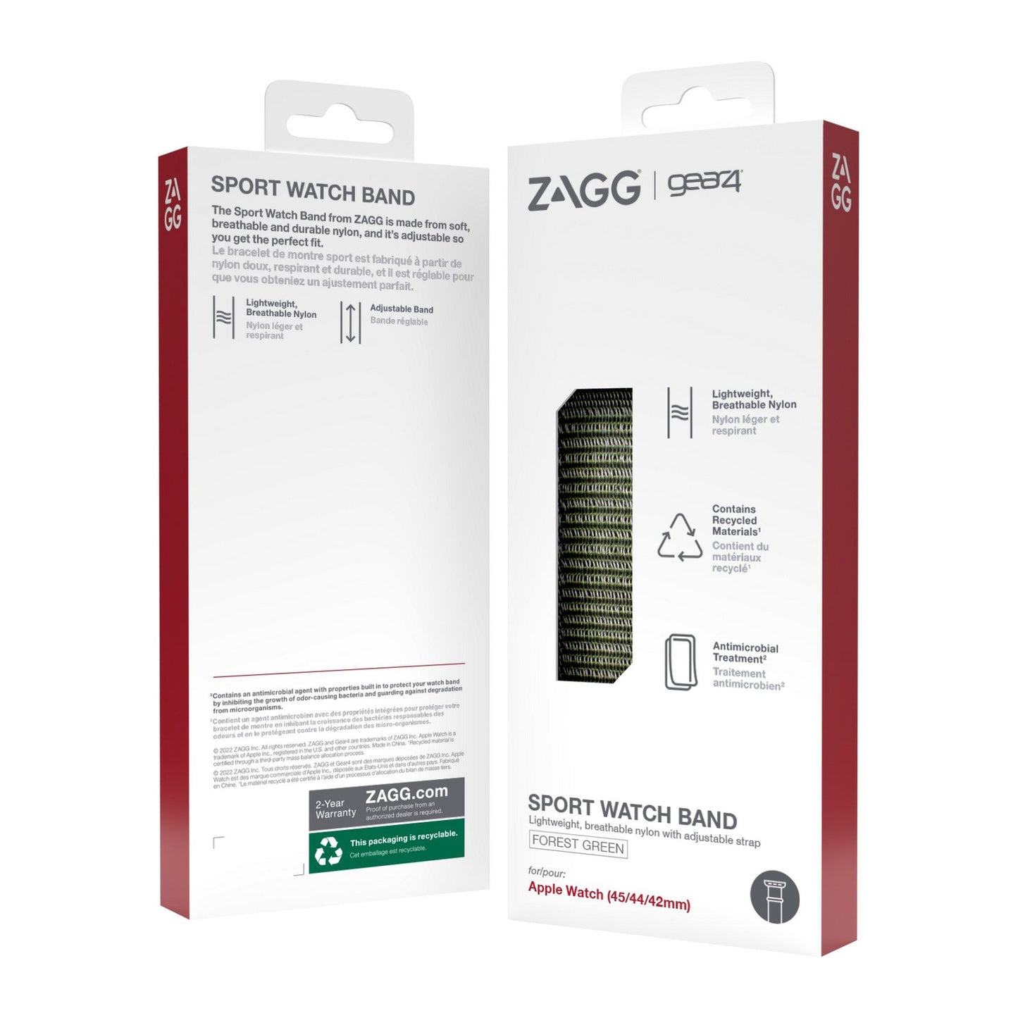 Apple Watch 42/44/45/46mm Gear4 Sport Band - Forest Green