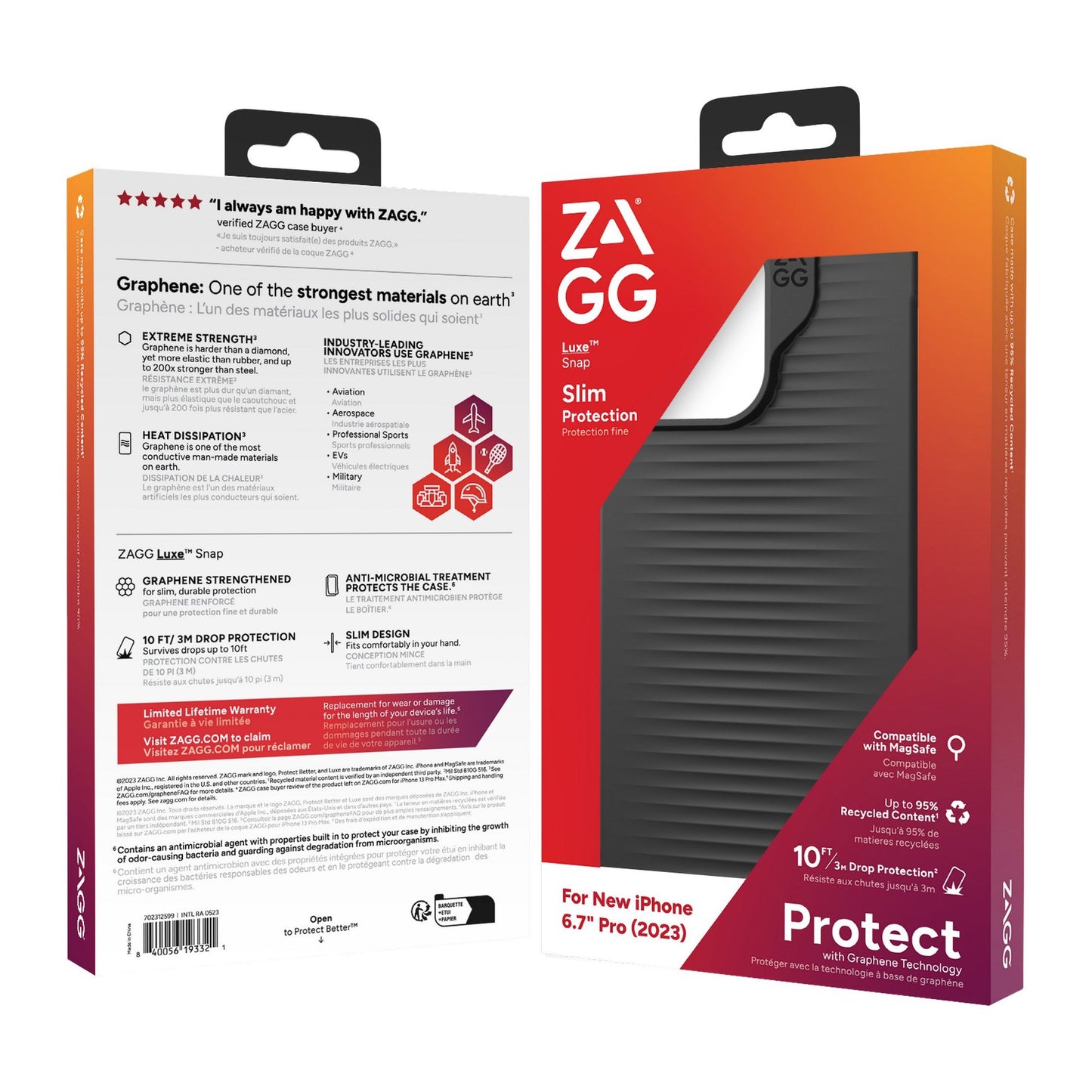 iPhone 15 Pro Max ZAGG/GEAR4 Graphene Luxe Snap Case - Black