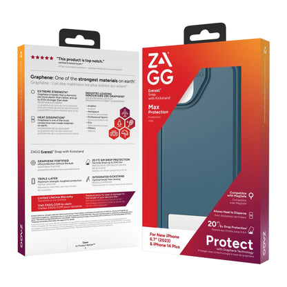 iPhone 15 Plus/14 Plus ZAGG/GEAR4 Graphene Everest Snap Kickstand Case - Marine