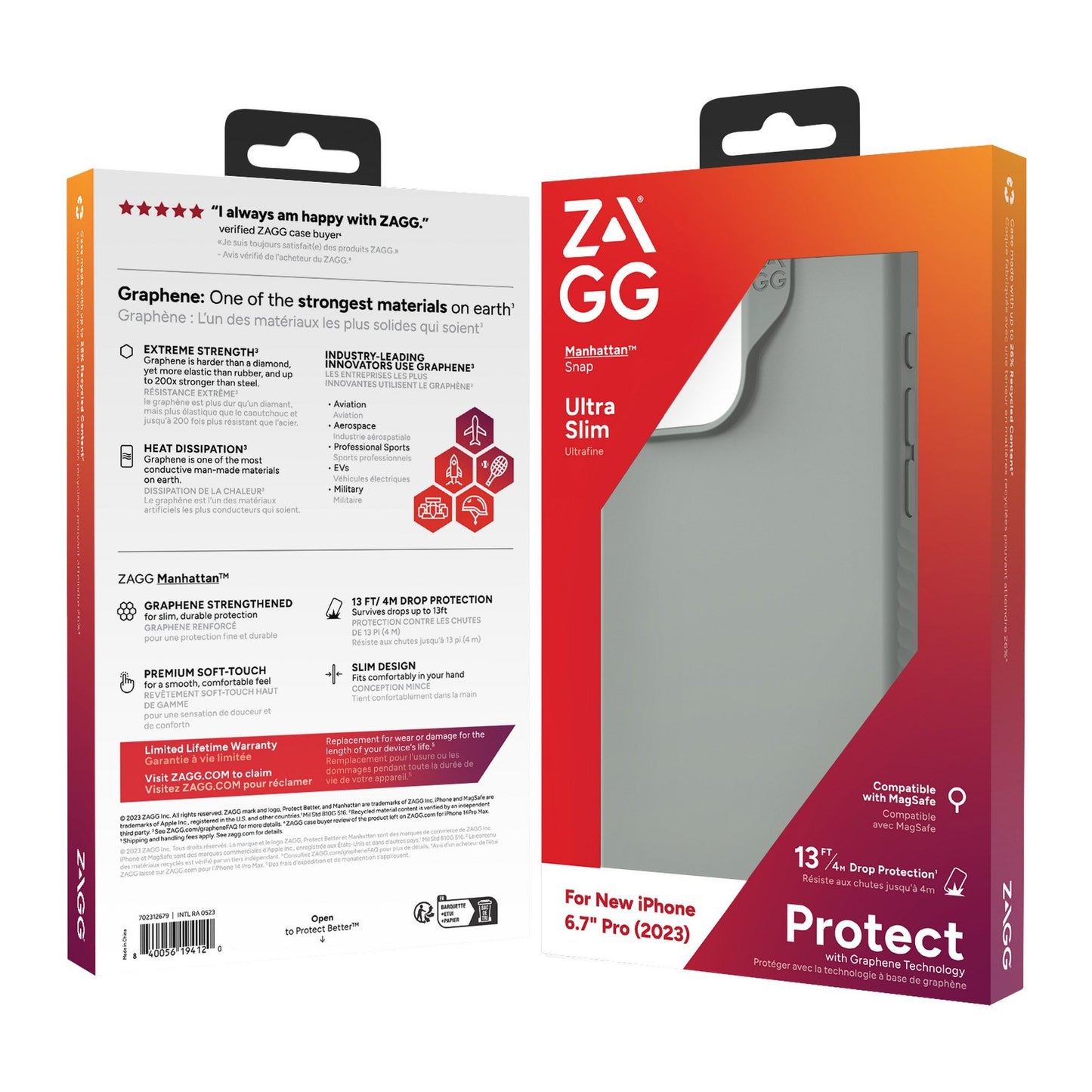 iPhone 15 Pro Max ZAGG/GEAR4 Graphene Manhattan Snap Case - Sage