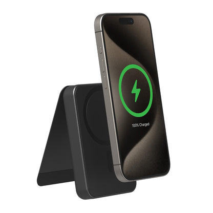 mophie universal battery snap+ 5k Qi2 powerstation mini stand - black