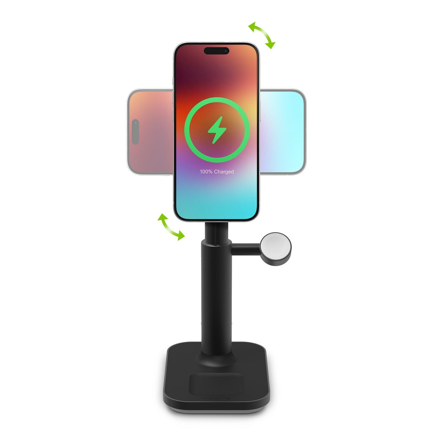 mophie universal wireless magsafe 3in1 extendable stand - black
