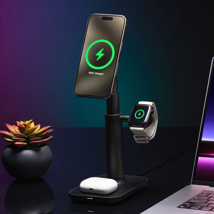 mophie universal wireless magsafe 3in1 extendable stand - black