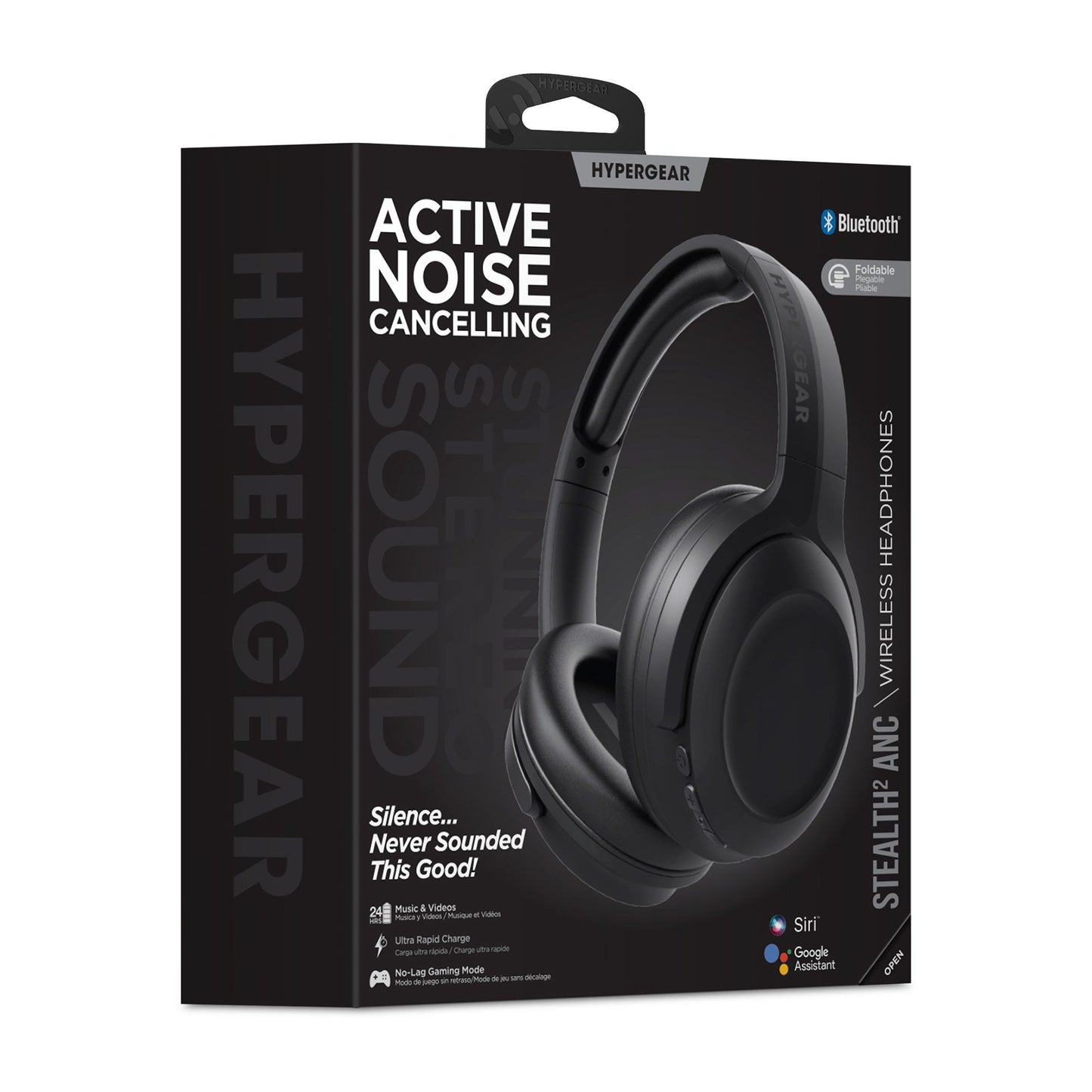 Hypergear Stealth2 ANC Wireless On-Ear Headphones - Black