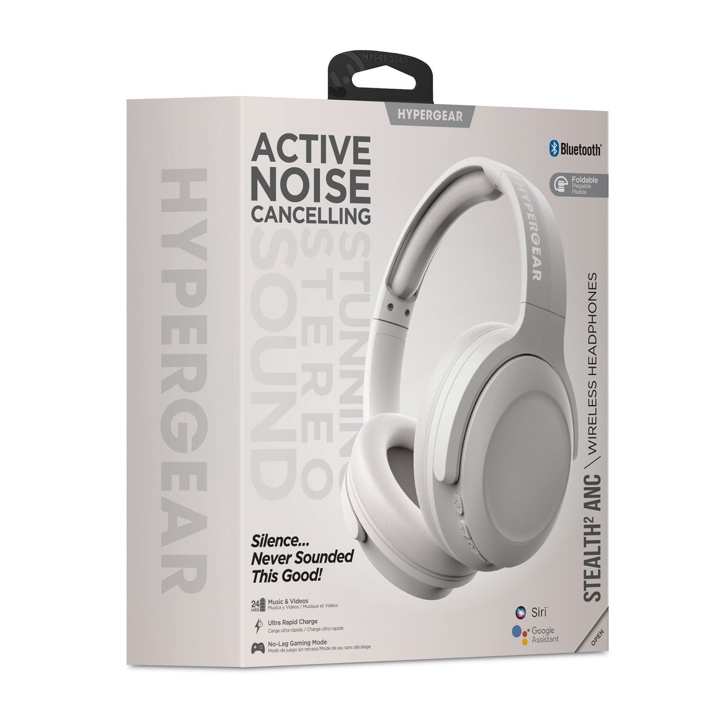 Hypergear Stealth2 ANC Wireless On-Ear Headphones - White Bone
