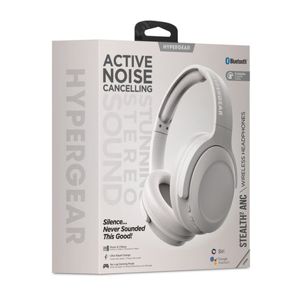 Hypergear Stealth2 ANC Wireless On-Ear Headphones - White Bone