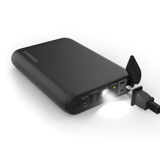 HyperGear 24,000mAh 65W USB-C + A/C Outlet Power Brick Laptop Power Bank