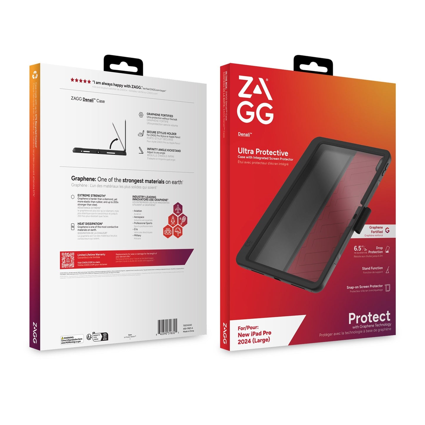 iPad Pro 13-in M4 ZAGG Graphene Denali Case - Black