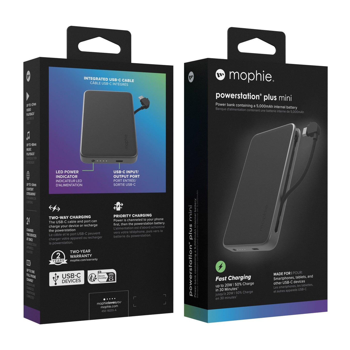 Mophie 5,000 mAh Powerstation Plus - Black