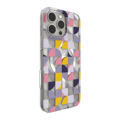 iPhone 16 Pro Max ZAGG Graphene Milan Snap Case - Pink/Grey - Geometric
