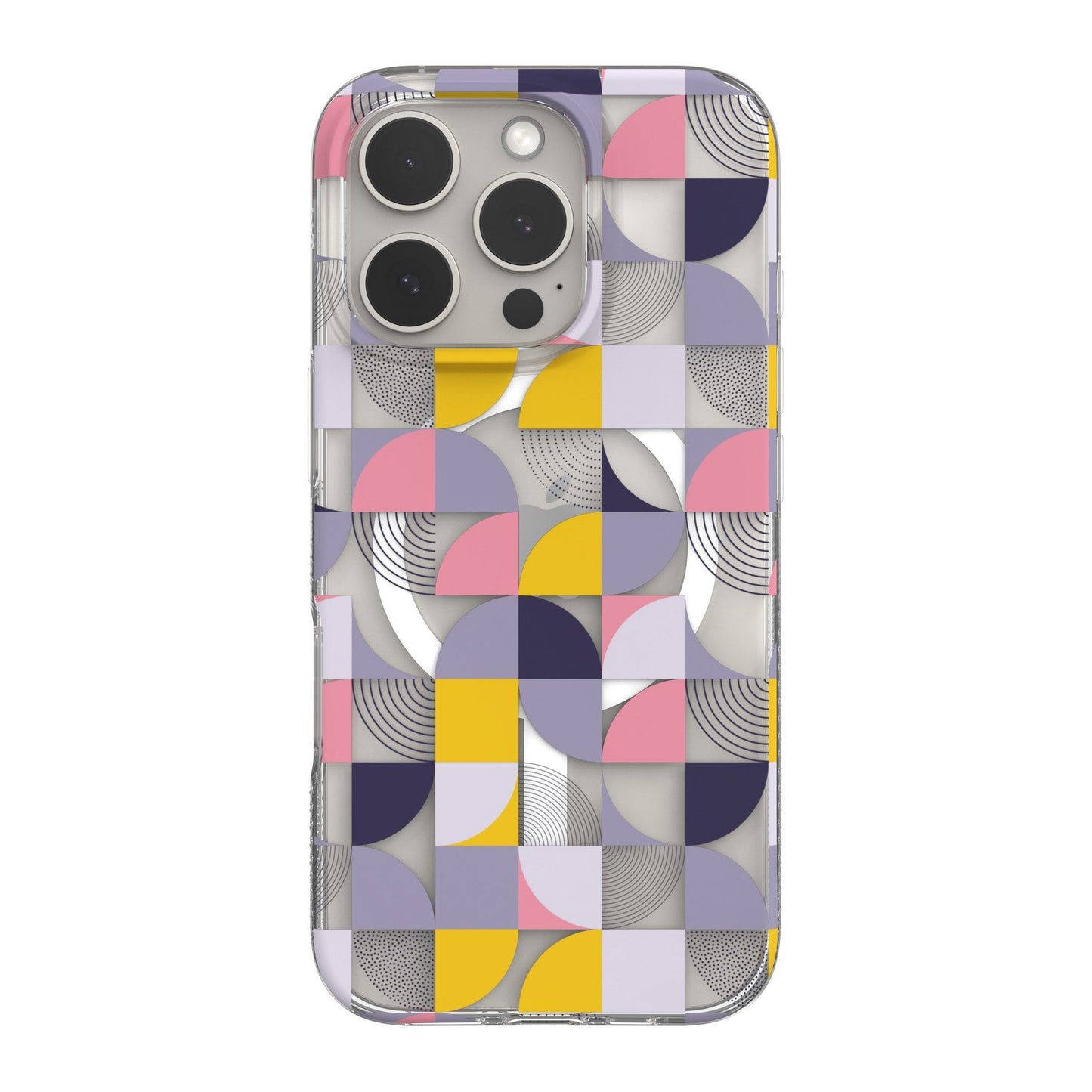 iPhone 16 Pro ZAGG Graphene Milan Snap Case - Pink/Grey - Geometric