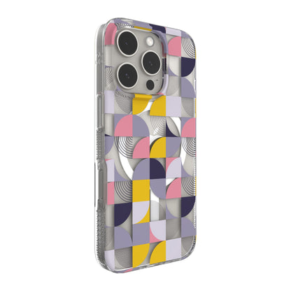 iPhone 16 Pro ZAGG Graphene Milan Snap Case - Pink/Grey - Geometric