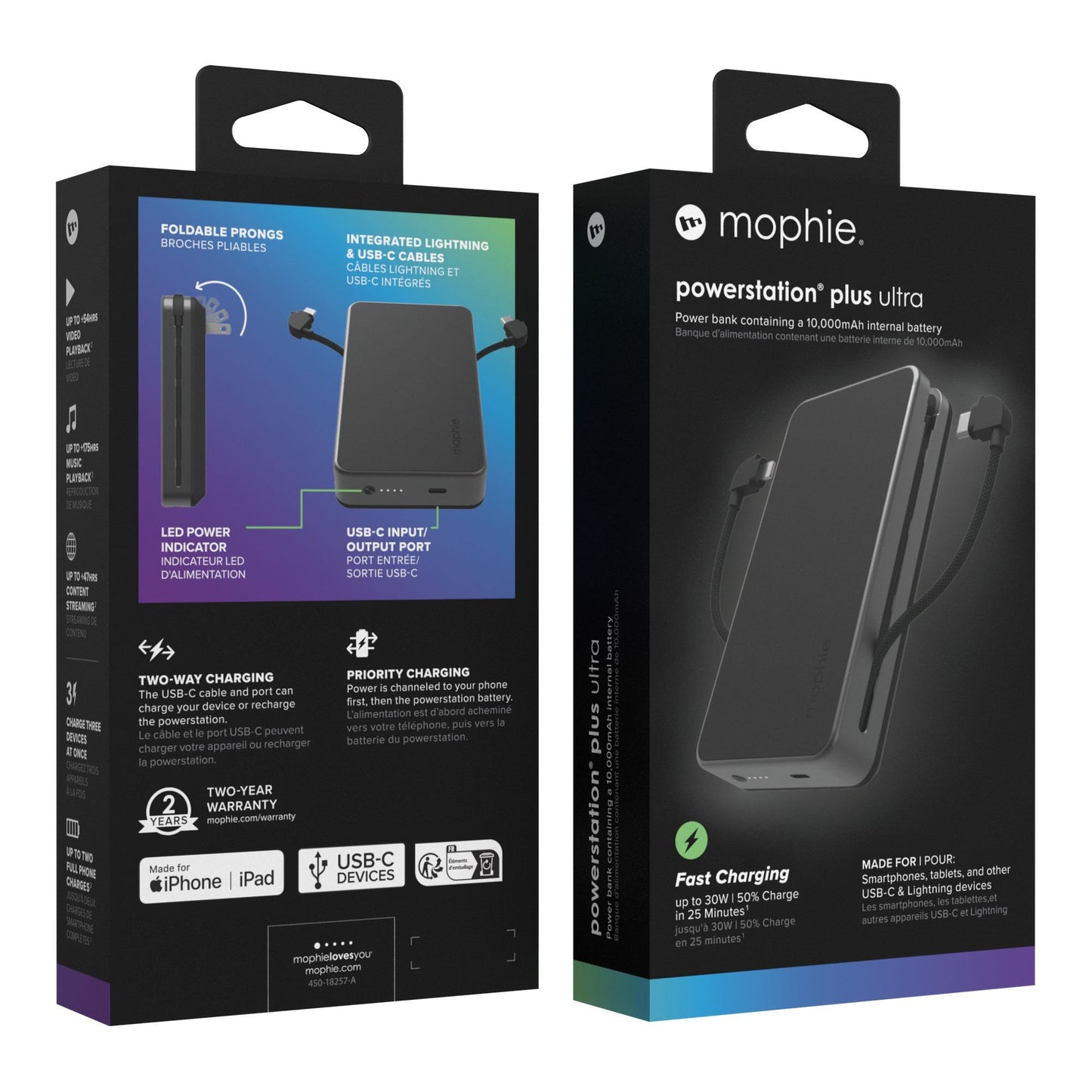 Mophie 10,000 mAh Powerstation Plus Plug - Black