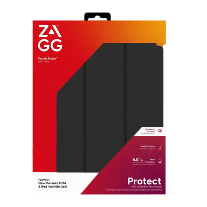 iPad mini A17 Pro/6th Gen ZAGG Graphene Crystal Palace Folio - Clear