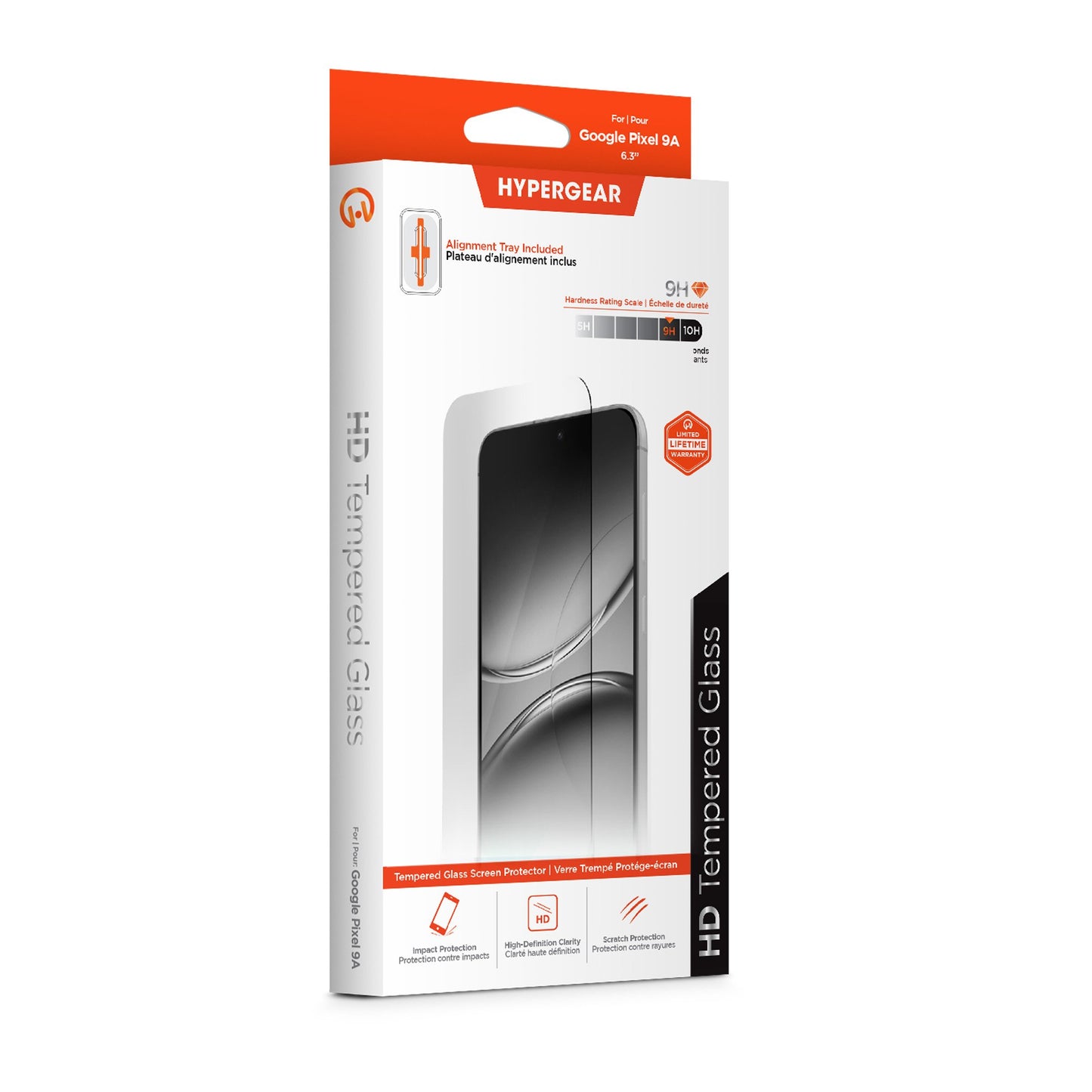 Google Pixel 9a HyperGear Tempered Glass Screen Protector w/Installation Applicator Tray