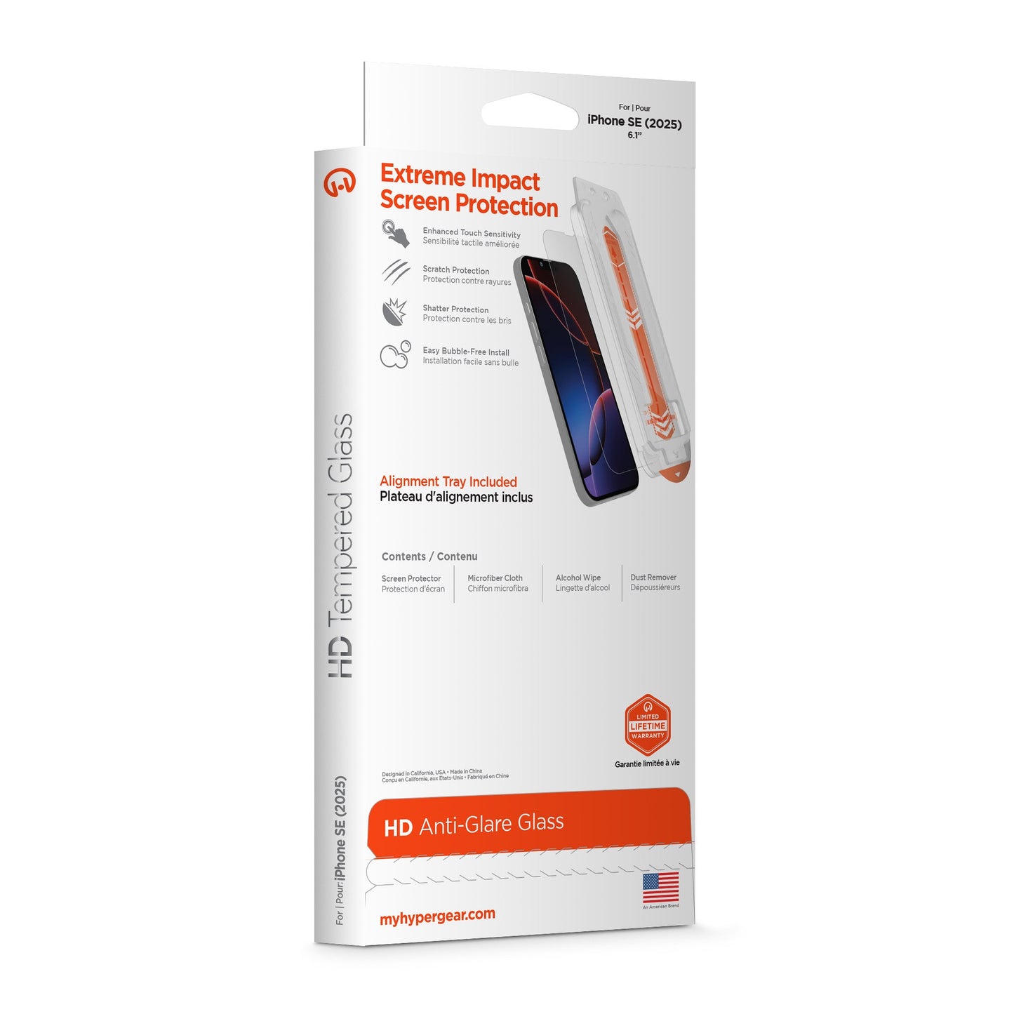 iPhone 16e/14/13/13 Pro HyperGear Tempered Glass Screen Protector w/Installation Applicator Tray