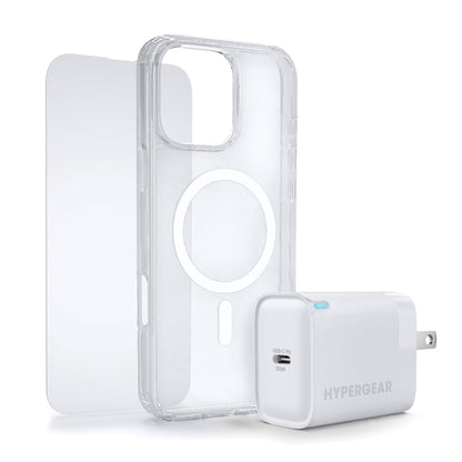 iPhone 16 Pro Max HyperGear Accessory Bundle - 20W Hub, Glass, Case w/ Magsafe