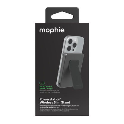 Mophie Qi2 5,000 mAh Powerstation Wireless Slim with Stand - Black